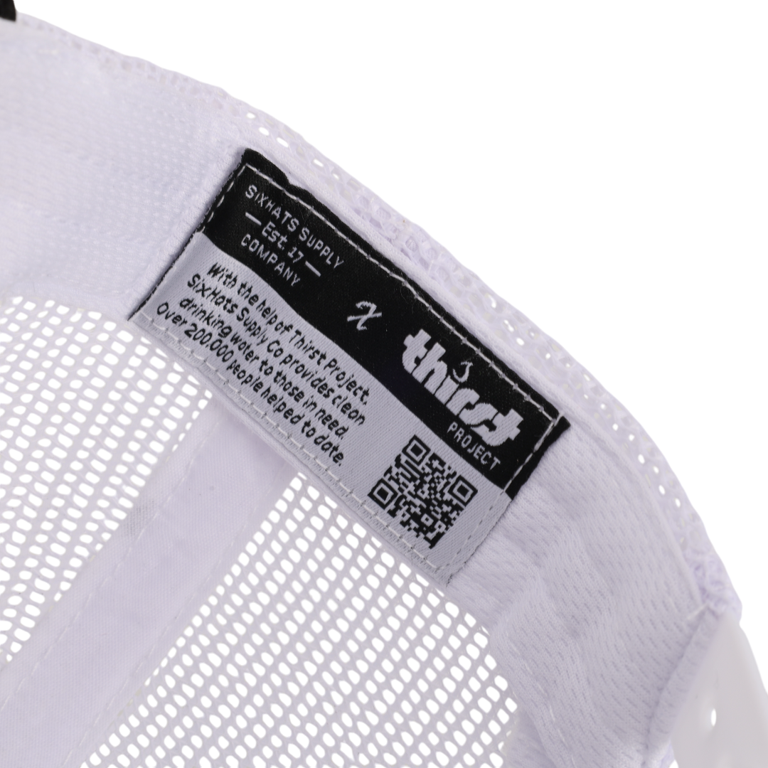 Black & White Mesh Low Pro Waterproof Hat