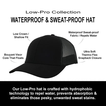 Black Mesh Low Pro Waterproof Hat