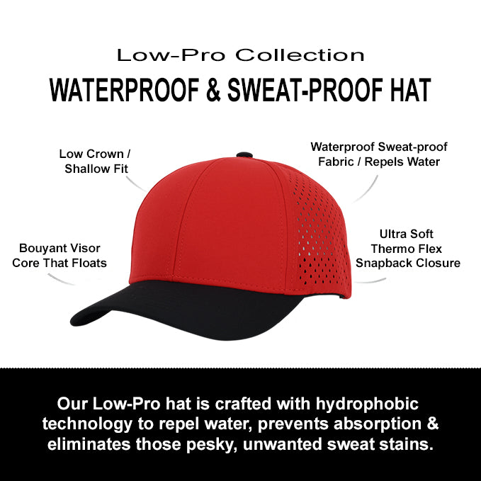 Red & Black Low Pro Waterproof Hat