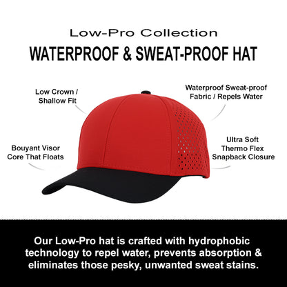 Red & Black Low Pro Waterproof Hat