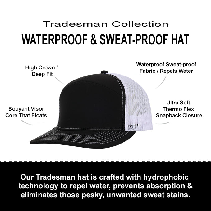 Black & White Mesh Tradesman Waterproof Hat